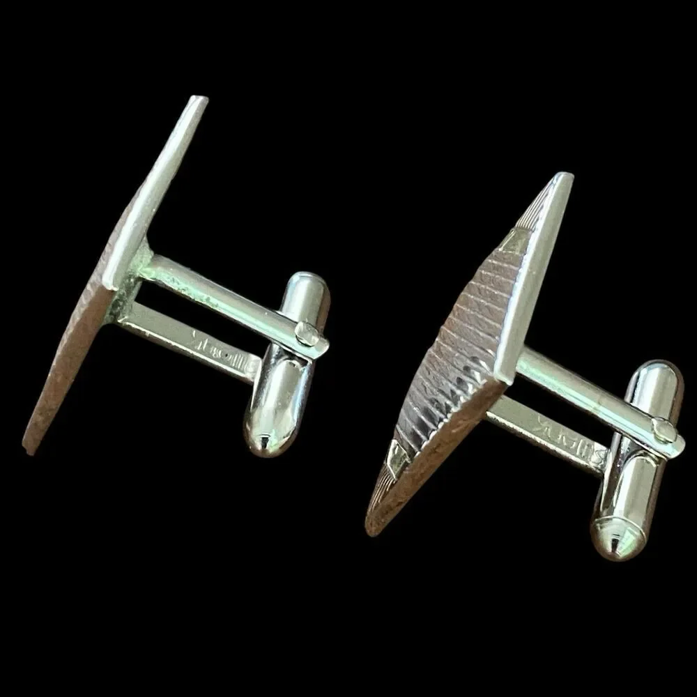 Vintage Swank Cufflinks Silver Tone Squares MCM Mad Men